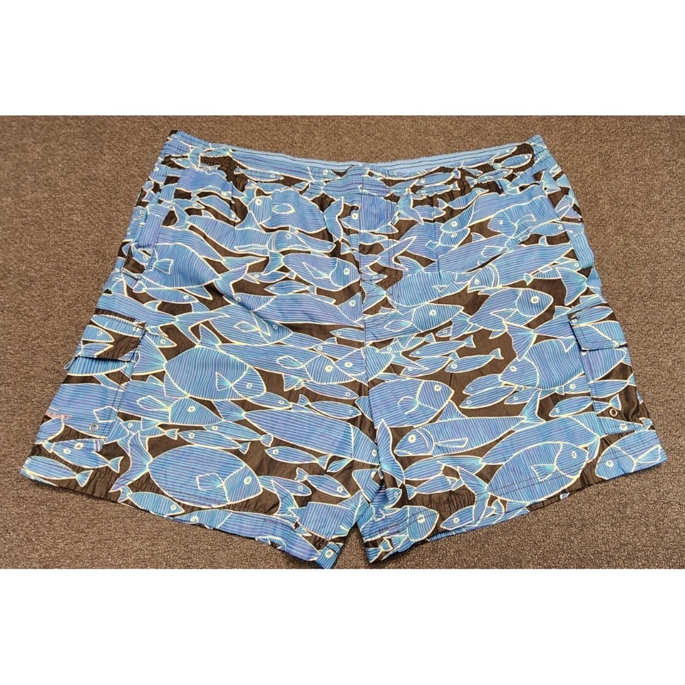Tori‎ Richard Swim Trunks  Size 38 Fish Pattern Shorts Bathing Suit Mens